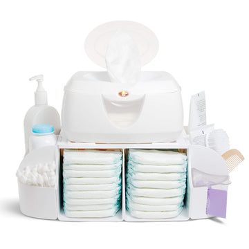 Munchkin Diaper Change Organizer, Green/White