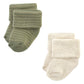 Hudson Baby Unisex Baby Cotton Rich Newborn And Terry Socks, Blue Sage Stripe, 6-12 Months