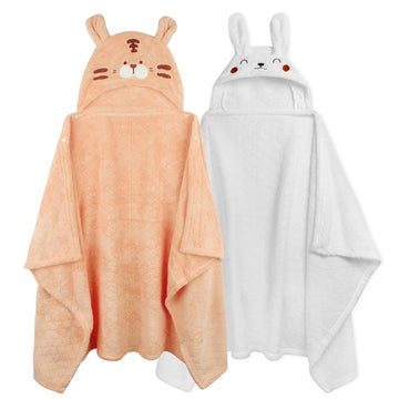 Toddler Towels With Hood Kids Hooded Bath Towel Baby Hooded Towels For Toddlers 0-5 Years, 2-Pack Absorbent Soft Toddler Bath To