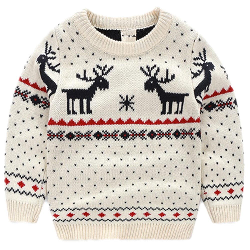Mullsan? Children'S Fireplace Lovely Sweater For Christmas Best Gift (2T, White)