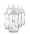 Philips Avent Natural Glass Baby Bottles With Natural Response Nipples (Medium Flow, Flow 3), 8Oz, 4-Pack, Scy913/04