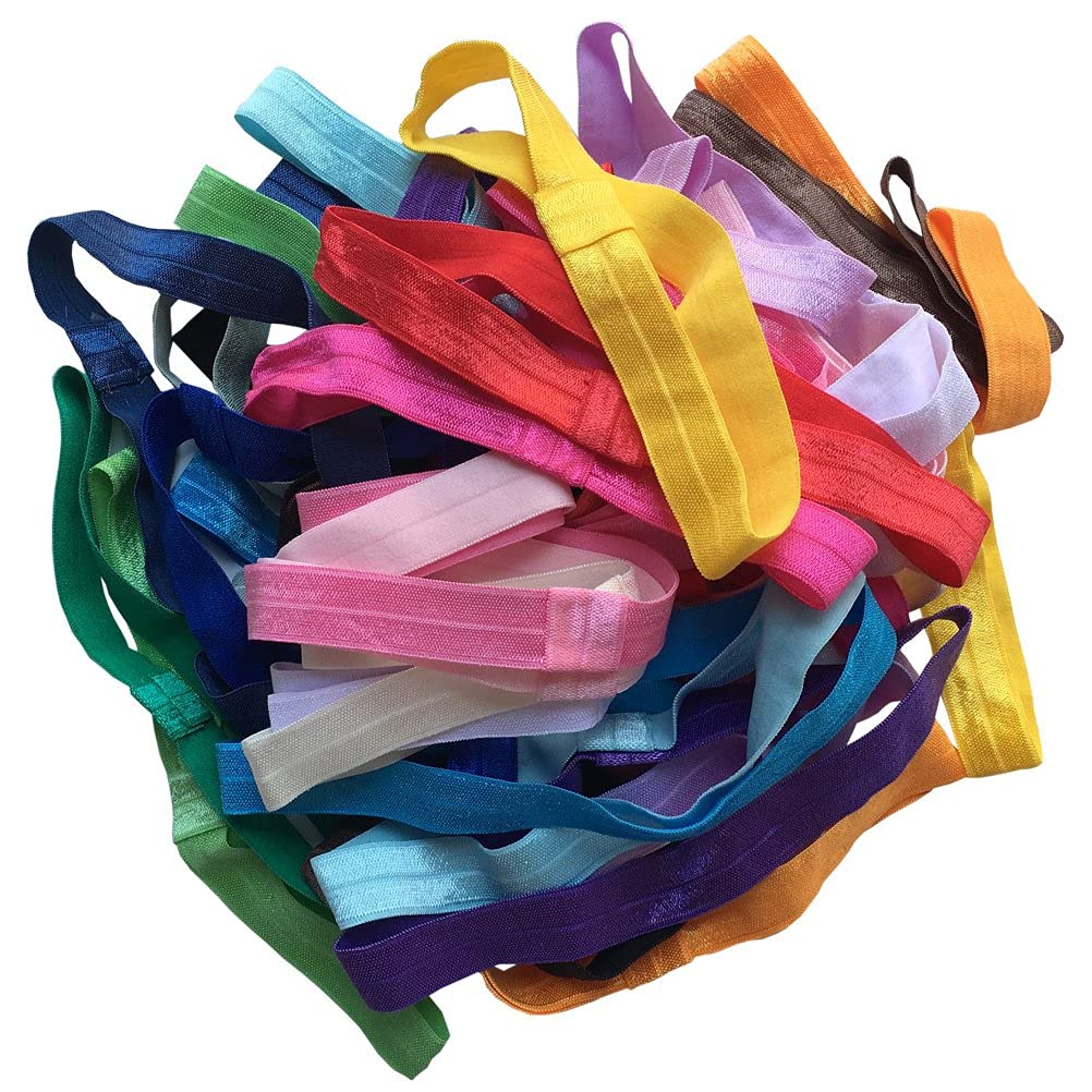 Arlai Pack Of 40 Interchangeable Elastic Headbands Baby Girl Headbands 20 Colors Diy Accessories For Flower Or Bows Headband