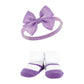 Hudson Baby Baby Girls' Headband And Socks Giftset, Purple Rainbow, One Size
