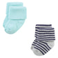 Hudson Baby Unisex Baby Cotton Rich Newborn And Terry Socks, Mint Whale, 6-12 Months