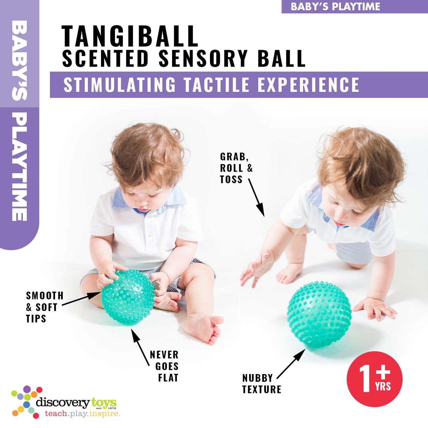 Discovery Toys TANGIBALL Squishy, Squeezy Scented Sensory Ball | Kid-Powered Learning | STEM Toy Early Childhood Development 12