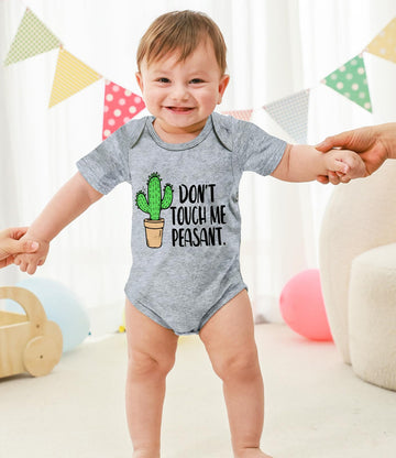 Unicomidea 3-6 Months Baby Rompers Infant Baby Girls Bodysuit Funny Letter Of Shit Don'T Touch Me Peasant Softy Baby Short Sleev