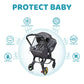 Universal Car Seat Rain Cover, Weather Shield for Infant Car Seat with Storage Bag, Side Ventilation & Handle Opening, Provides
