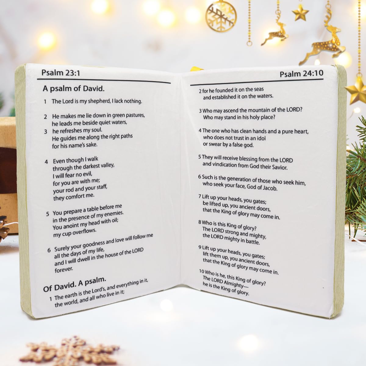 Yelakey Holy Bible Pillow,Cozy Faith Bible Plush Pillow That Opens Christian Plush Toy For Kids