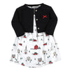 Hudson Baby Baby Girls' Cotton Dress And Cardigan Set, Christmas Scene, 3-6 Months