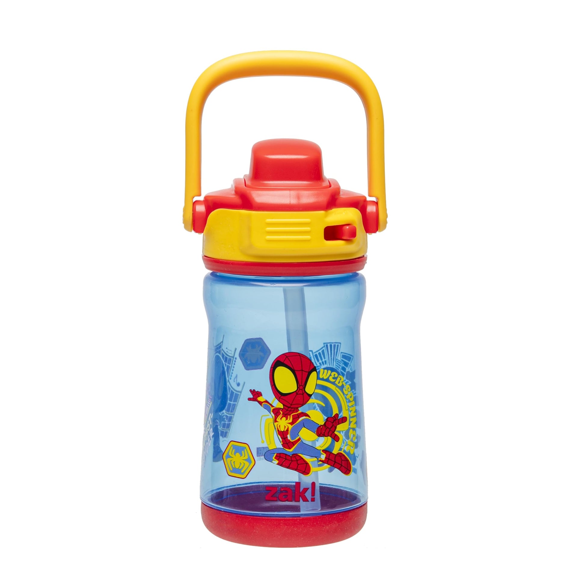 Zak Designs Marvel Spider-Man Beacon Kid Water Bottle for Travel, 12oz Plastic is Durable and Leak-Proof with Liquid Lock Spout,