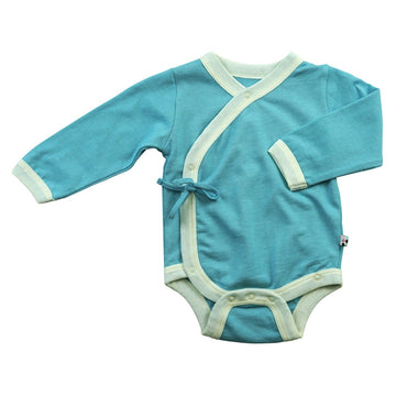 Baby Soy Long Sleeve Kimono Bodysuit Onesie (12-18 Months, Ocean)