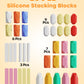 D-FantiX 39 PCS Silicone Sorting Stacking Rocks Stones, Sensory Learning Montessori Toys for 3 4 5 6 Year Old Kids, Educational