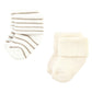Hudson Baby Unisex Baby Cotton Rich Newborn And Terry Socks, Beige Stripe 12 Pack, 0-6 Months