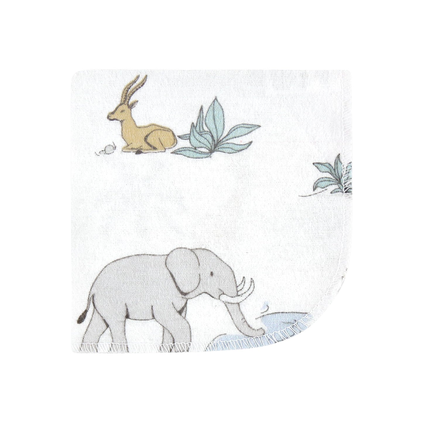Hudson Baby Unisex Baby Flannel Cotton Washcloths 12-Pack, Boy Safari World, One Size