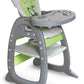 Badger Basket Envee II Convertible Baby High Chair with Infant Feeding Seat, Booster Seat, and Toddler Desk with Chair - Cool Gr