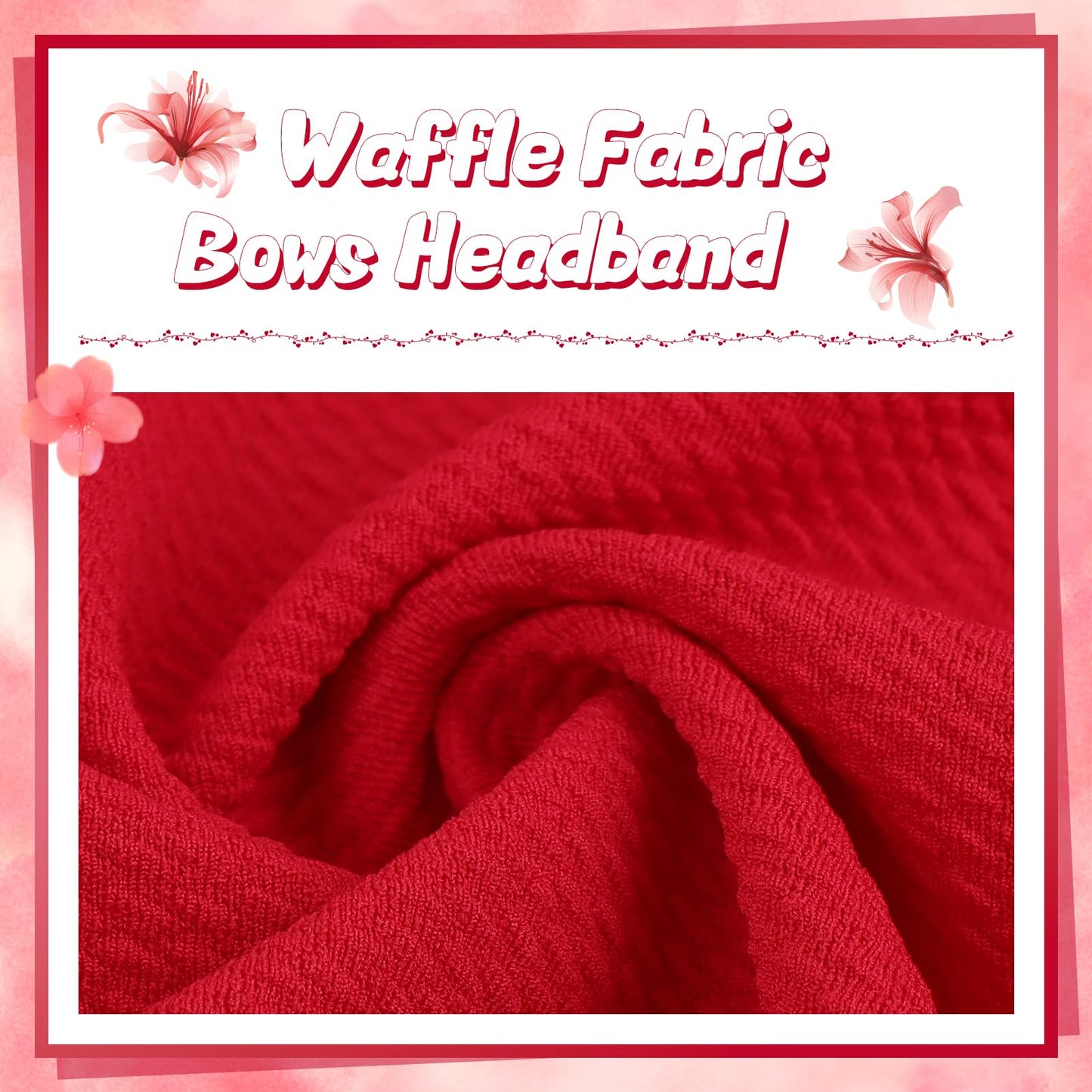 Yanjie Baby Girl Headbands - Nylon Bow Hair Accessories For Newborn Infants, Toddlers (0-6 Months) - Red, Pink