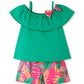 Hipea Toddler Baby Girls Summer Clothes Outfits Ruffle Camisole Casual Tops And Green Leaves Shorts 2-Piece Newborn Girl Clothin