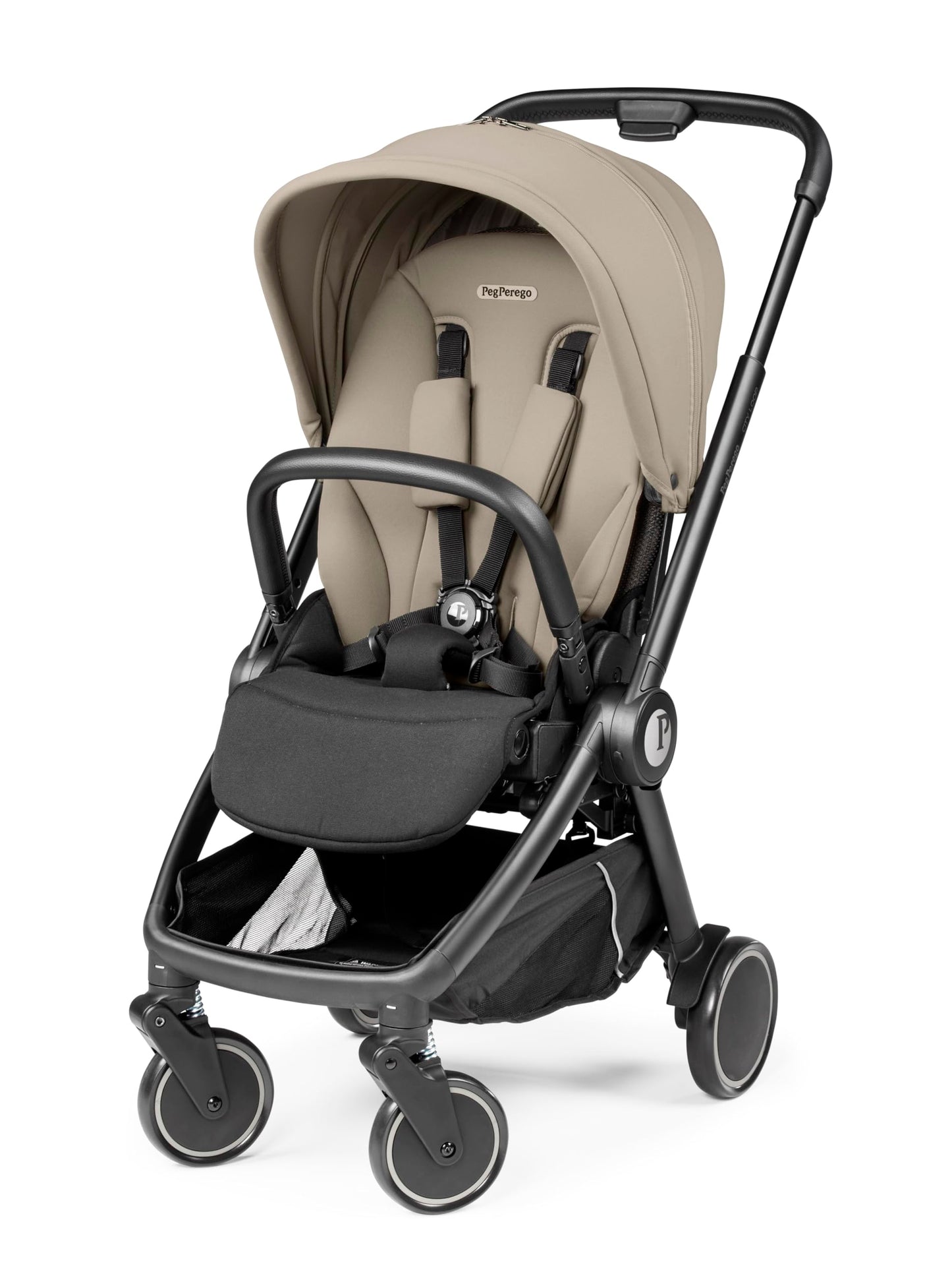 Peg Perego City Loop Seat & Frame Combo -Vanilla Blend | Compact Travel System from Infant to Toddler | Air Travel Friendly | Co