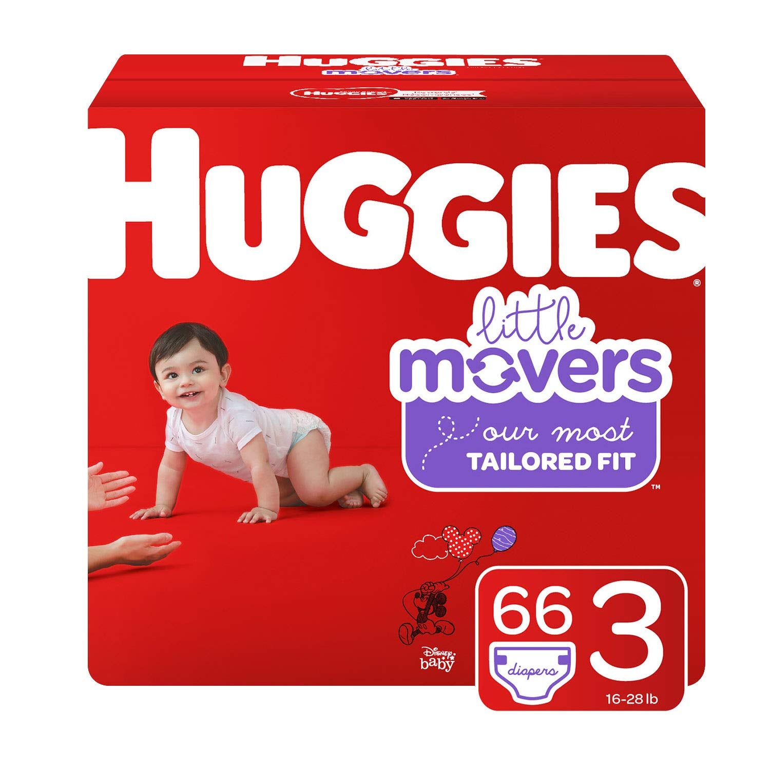 Huggies Little Movers Baby Diapers, Size 3 (66 Count)