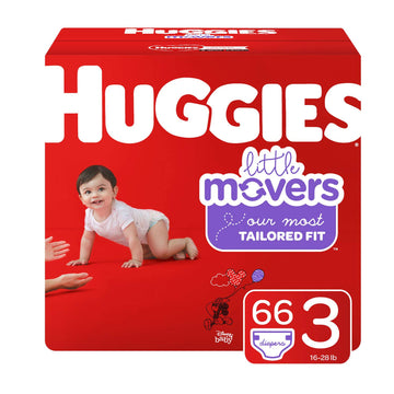 Huggies Little Movers Baby Diapers, Size 3 (66 Count)