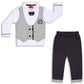 Wish Karo Cotton Blend Shirt With Attached Waistcoat And Pant For Baby Boys (Btp697Bwn_Brown_03Mths)