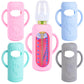 Gogengen Silicone Sleeves For Dr. Brown'S Glass Bottles, Anti-Breakage Baby Bottle Holder With Handle And Window, 8 Oz, 4 Pack,