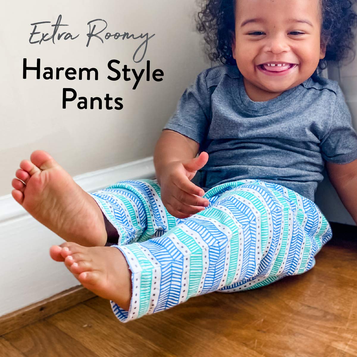 Honestbaby Unisex Baby Multipack Roomy Fit Pull Bottoms 100% For Infant Boys, Girls, Honest Organic Cotton Cuff-Less Harem Pants