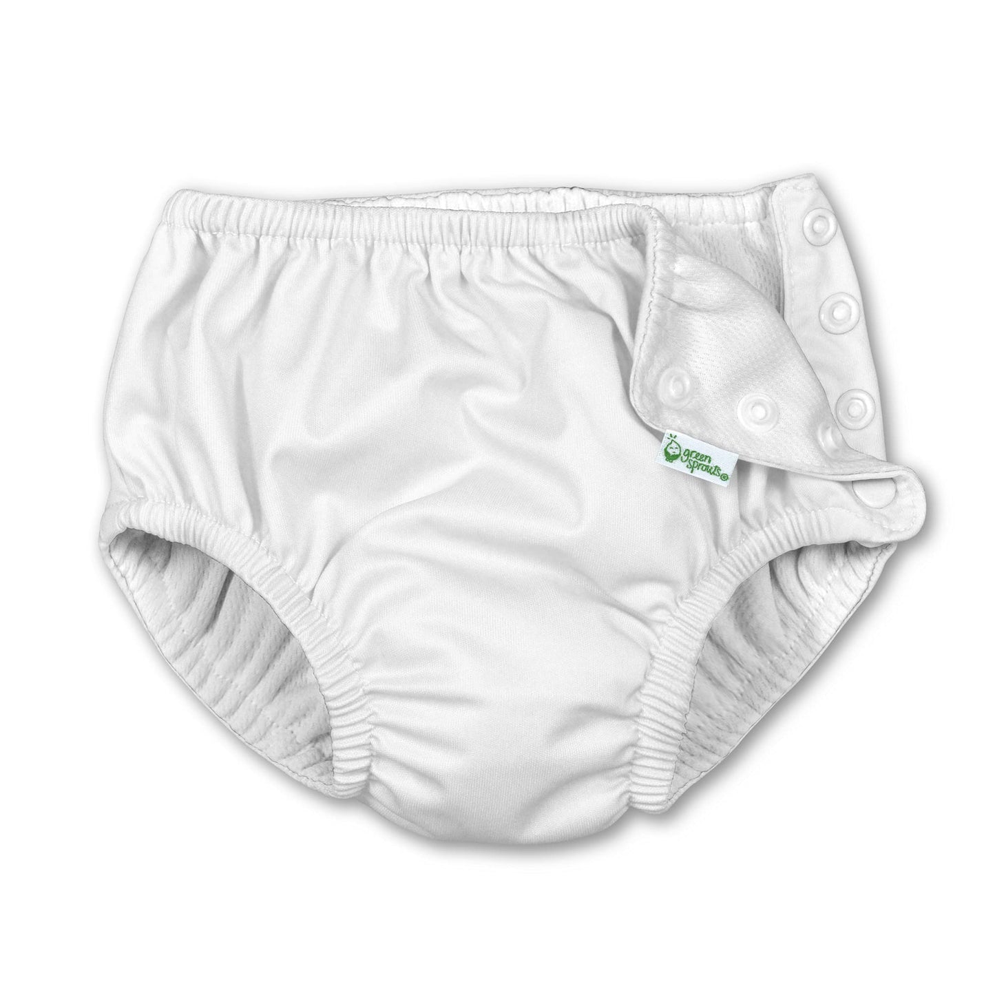 green sprouts Reusable Snap Swim Diaper, New White, 6-12 Months