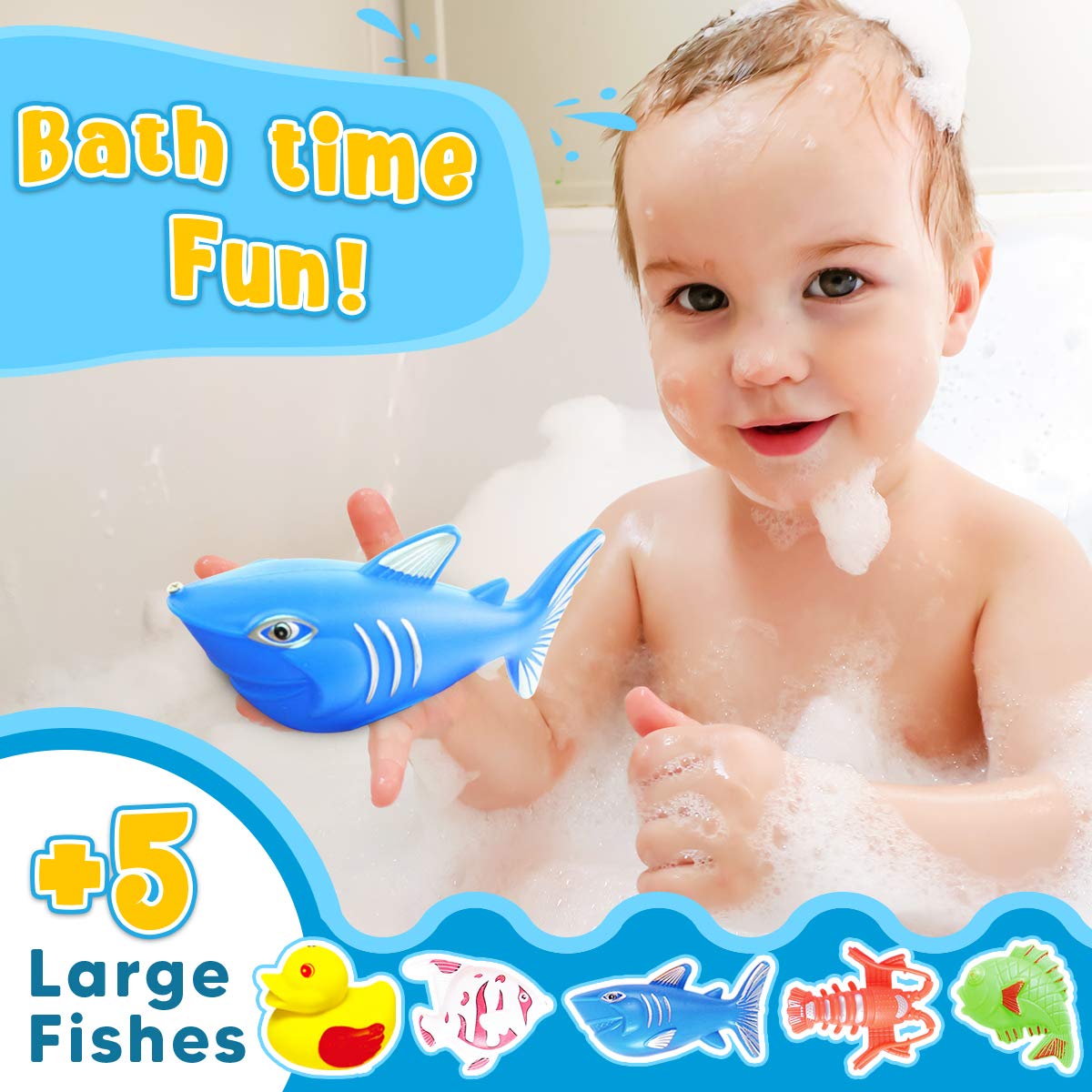Goody King Magnetic Fishing Game Pool Toys for Kids - Outdoor Indoor Water Table Toys Carnival Party Water Bath Toy for Toddlers