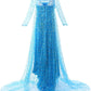 Jerrisapparel Girls Princess Costume Birthday Party Christmas Fancy Dress Up (4T, Blue With Accessories)