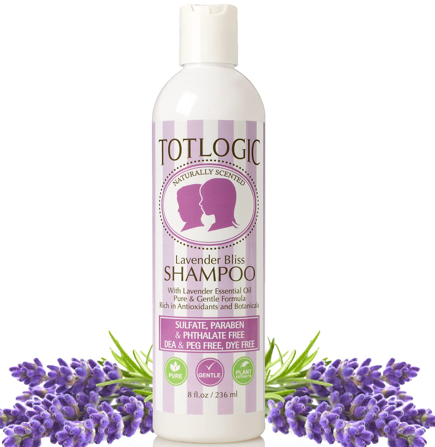 Totlogic Sulfate Free Baby Shampoo- Lavender Bliss Hair Care, 8 Oz, No Phthalates, No Formaldehyde, Infused With Natural Antioxi