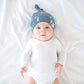 Copper Pearl Baby Beanie Hat Top Knot Stretchy Soft North