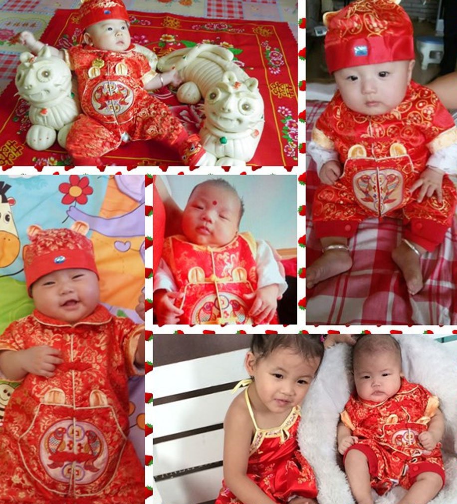 Crb Fashion Baby Newborn Boy Girls Chinese New Years Asian Shirt Outfit  (2 To 4 Months, Short Sleeves Dragon)