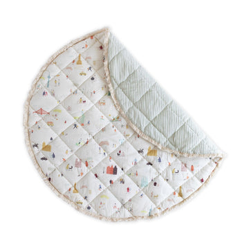 Pehr Baby Play Mat, Explore the World | Ultra-Soft Quilted 100% Cotton Exterior with Plush Polyester Fiberfill | 40 Diameter