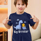 Funnycokid Big Brother Shirt 4T 3T Dinosaur Boys Promoted To Big Brother T-Shirt Blue Size 4 Pregnancy Announcement Gifts For Bo