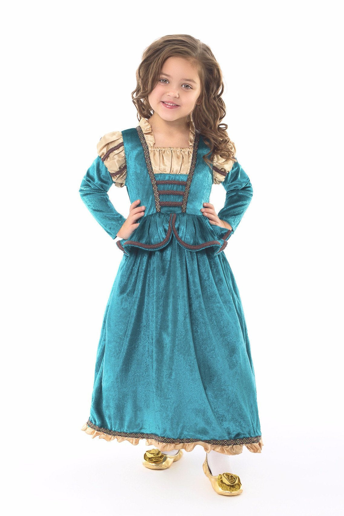 Little Adventures Medieval Princess Dress Up Costume (Small Age 1-3) - Machine Washable Child Pretend Play And Party Dress With