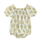 Infant Baby Girl Linen Romper Smocked Bubble Bodysuit Frill Trim Ruffle OnePiece Jumpsuit Casual Cute Summer Clothes, Blue, 18