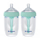 Dr. Talbots Silicone Anti-Colic Bottles - Self-Sterilizing Baby Bottles for Newborns - (2-Pack) 8 oz - Aqua