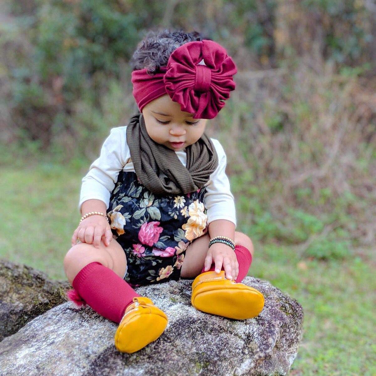 Insowni 10 Pack Solid Stretchy Velvet Big Bow Wide Headbands Headwraps Accessories For Baby Girls Toddlers Newborns Infants Kids