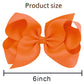Oaoleer Big Hair Bows For Girls 12 Pcs 6 ' Orange Grosgrain Ribbon Large Boutique Bow Alligator Clips Hair Accessories For Todd