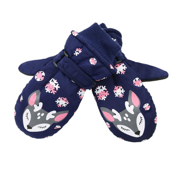 American Trends Toddler Mittens Winter Snow Glove Waterproof Mitten Warm Fleece Kid Ski Gloves For Boys Girls Navy Fox S