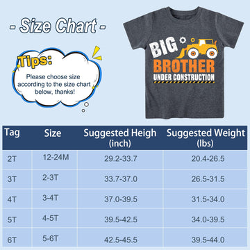 Funnycokid Big Brother T Shirt 6T 5T Promoted To Big Brother Bulldozers Construction Digging It T-Shirt Black Size 5 6 Pregnancy