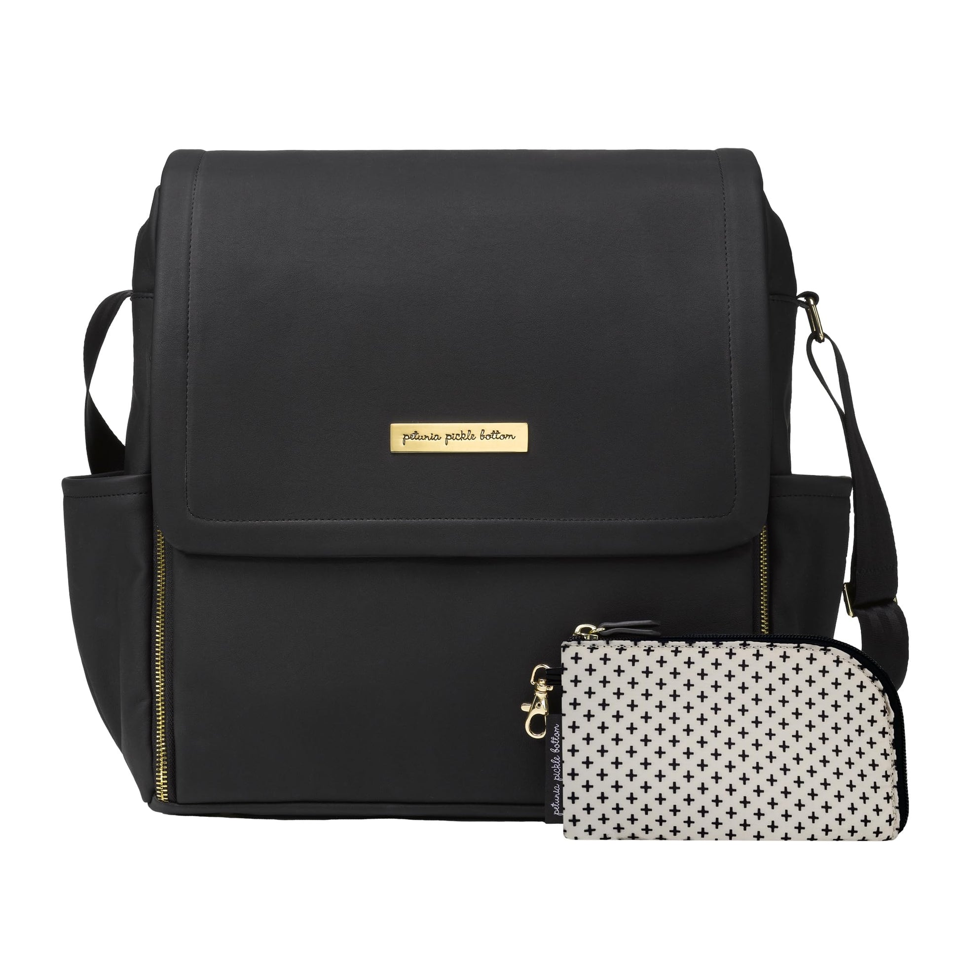 Petunia Pickle Bottom Boxy Backpack, Diaper Bag, Stylish Baby Bag, Spacious Backpack, On-The-Go Moms, Black Leatherette