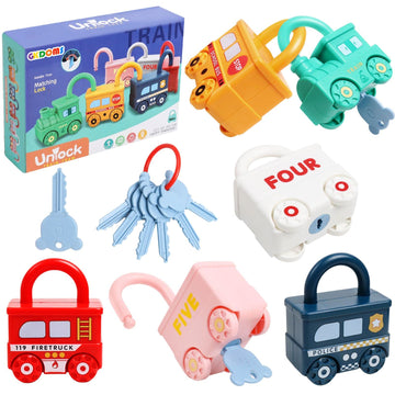 GKDOMS Montessori Learning Toys Sorting & Matching Locks and Keys Toddlers Sensory Car Activity Fine Motor Toy, Thank You Birthd