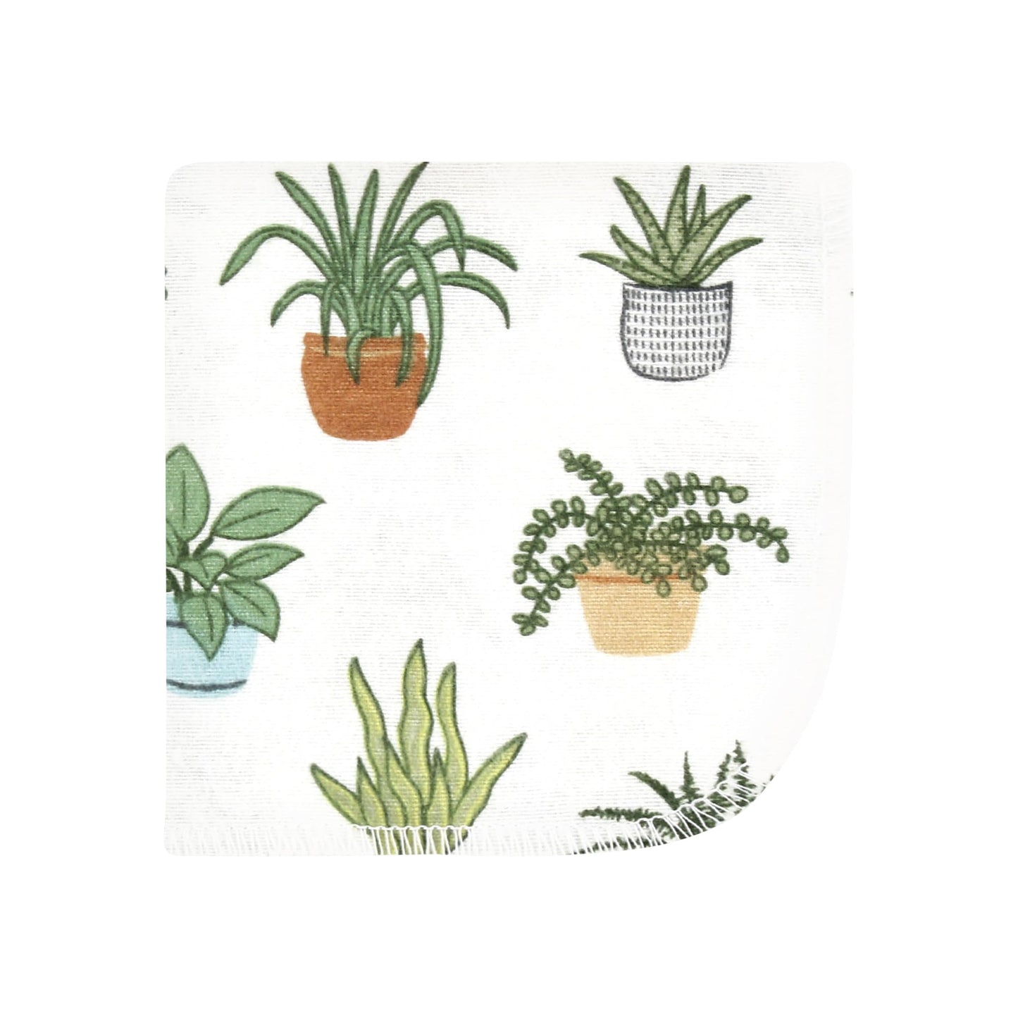 Hudson Baby Unisex Baby Flannel Cotton Washcloths, Plants 12 Pack, One Size
