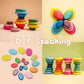 OESSUF 16pcs Extra-Large Wooden Stacking Rocks - Safe Montessori Toys for 1-3 Year Old, Waldorf Wooden Blocks for Toddlers 1-3,