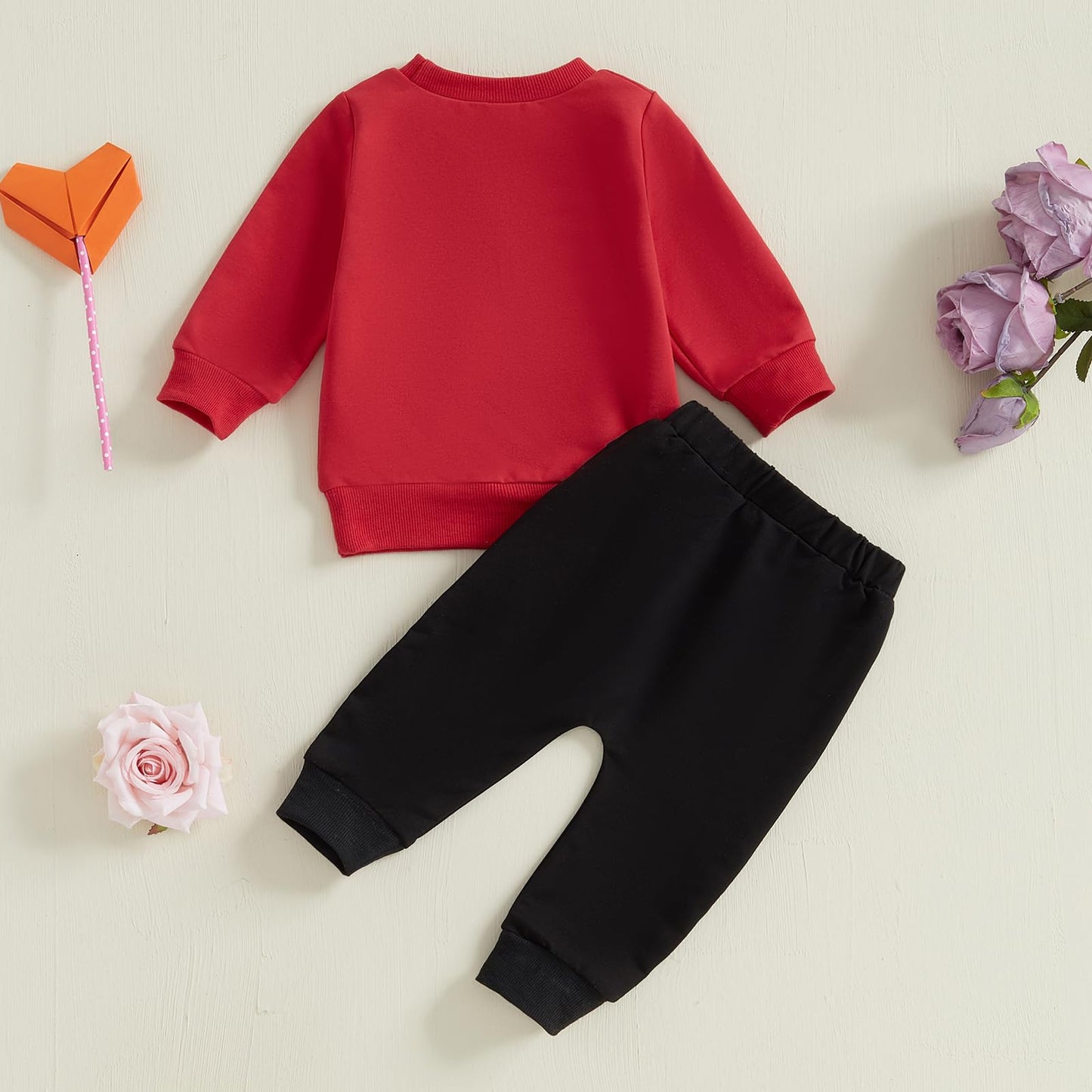 Kupretty Toddler Baby Boy Clothes Valentines Day Outfit Graphic Long Sleeve Crewneck Sweatshirt + Joggers Pants Sets (Mama'S Lit