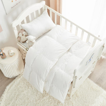 Rose Feather Toddler/Travel/Crib Goose Down Comforter Duvet/Blanket Multifunctional,100% Organic Cotton & Washable Unisex Kids,A