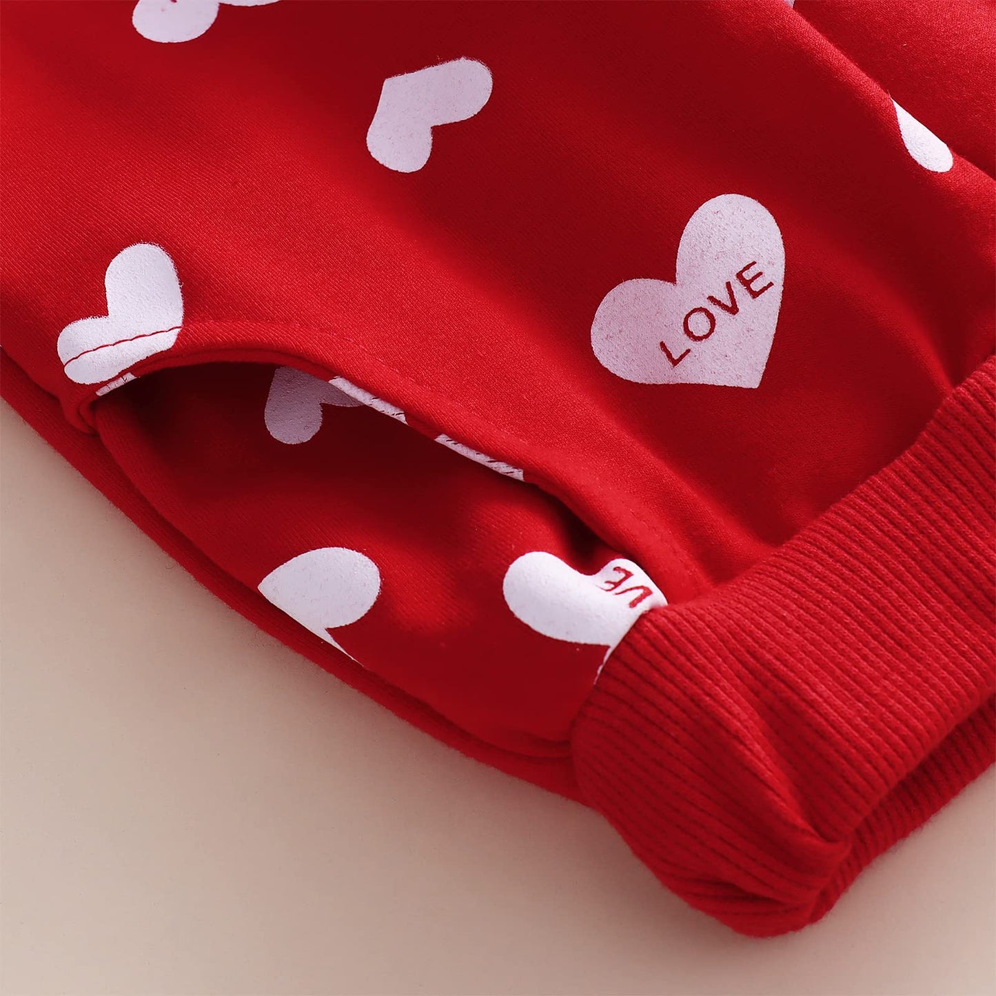 Cm C&M Wodro Toddler Girls Clothing Sets Valentine Fashion Sweatshirts Baby Fall Winter Outfits Heart Print Top And Pants(Pink,2
