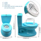 Httmt- Blue Portable Toddler Potty Training Toilet W/Flushing Sound Baby Chair Seat Kid (Center Push Flushing) [P/N: Et-Baby004-